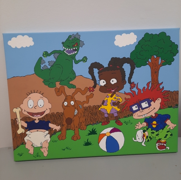 RUGRATS 90s Cartoons HAND PAINTED Original artwork by my dad - Picture 1 of 1